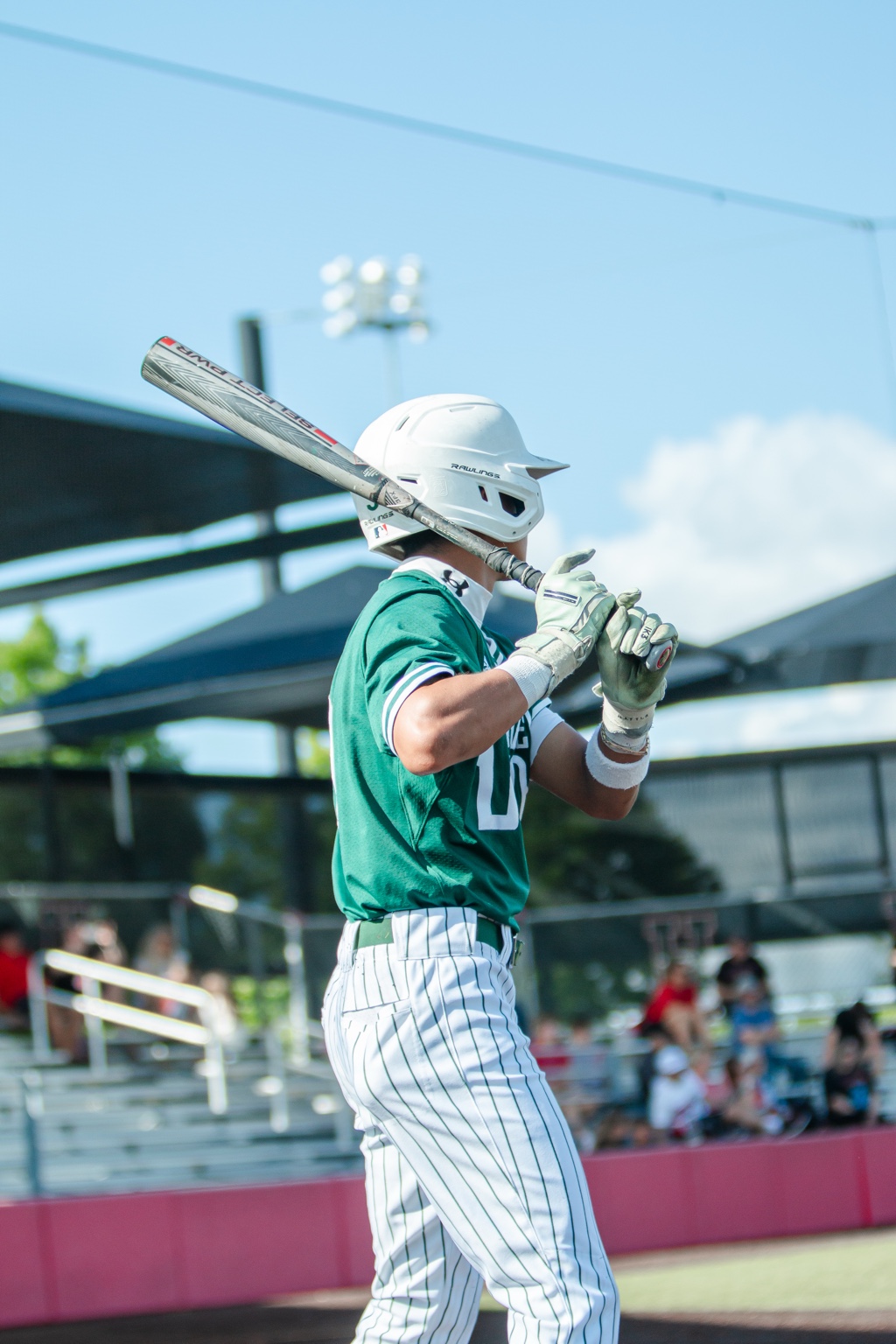 Baseball batter holding a bat before play